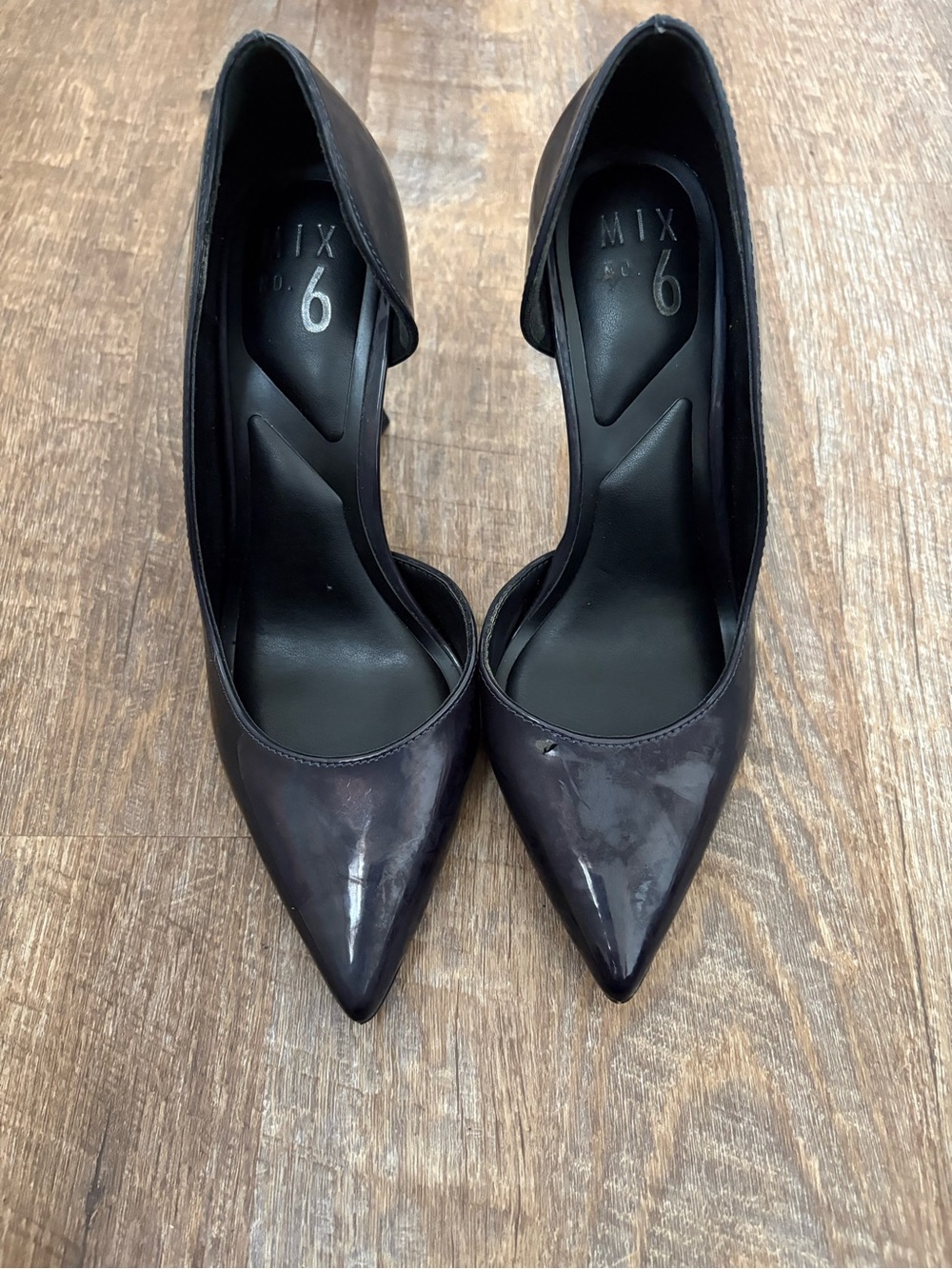 Mix No. 6 Women's Pointed-Toe Patent Pumps in Deep Black